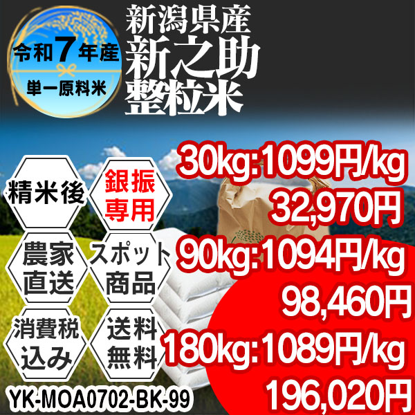コシヒカリ 単銘柄 整粒米 1等 精白米 新潟県 R7年産 税・送料込★銀行振込